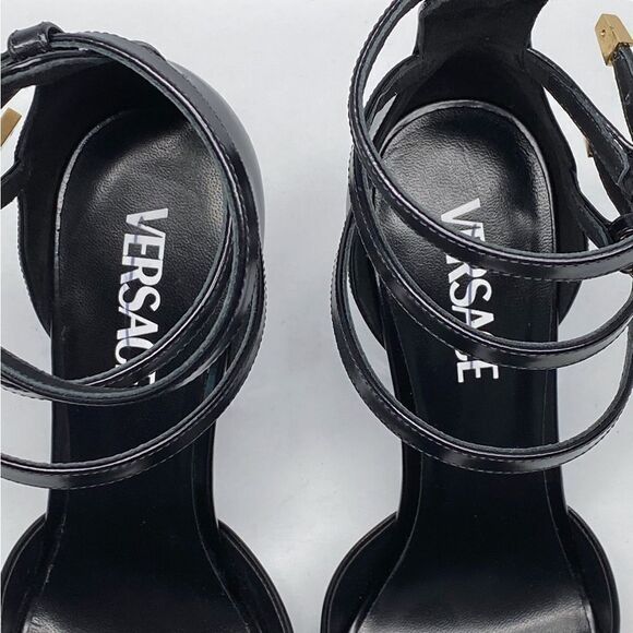 Versace Pin Point Leather Ankle Strap Pumps - Picture 5 of 14